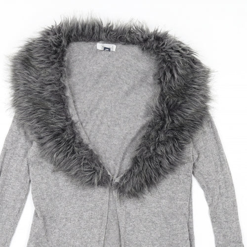 Nightingales Womens Grey V-Neck Viscose Cardigan Jumper Size 16