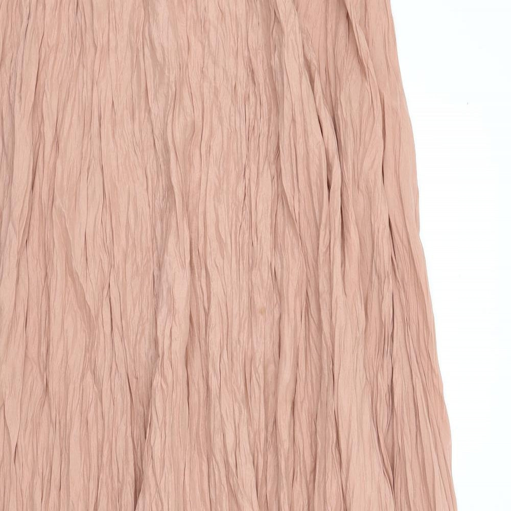 Phase Eight Womens Pink Silk Maxi Skirt Size 12 Zip