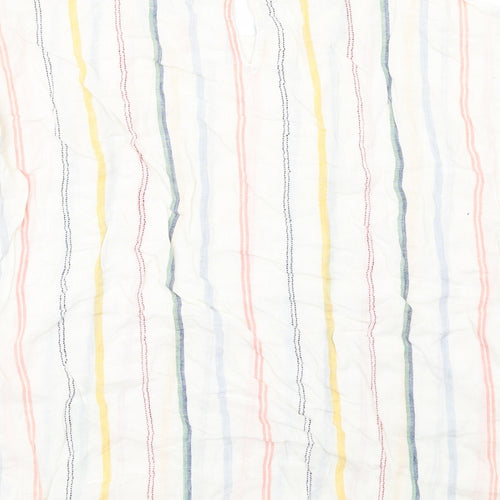 NEXT Womens Multicoloured Striped Linen Basic Blouse Size 20 Boat Neck