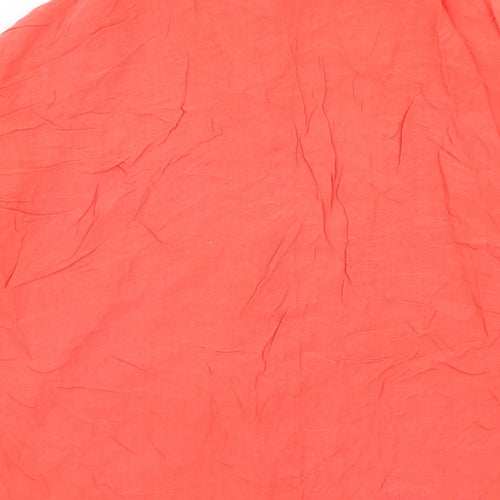 Oasis Womens Red Viscose Basic Button-Up Size 12 Collared