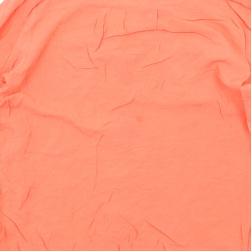 Oasis Womens Orange Viscose Basic Button-Up Size 10 V-Neck