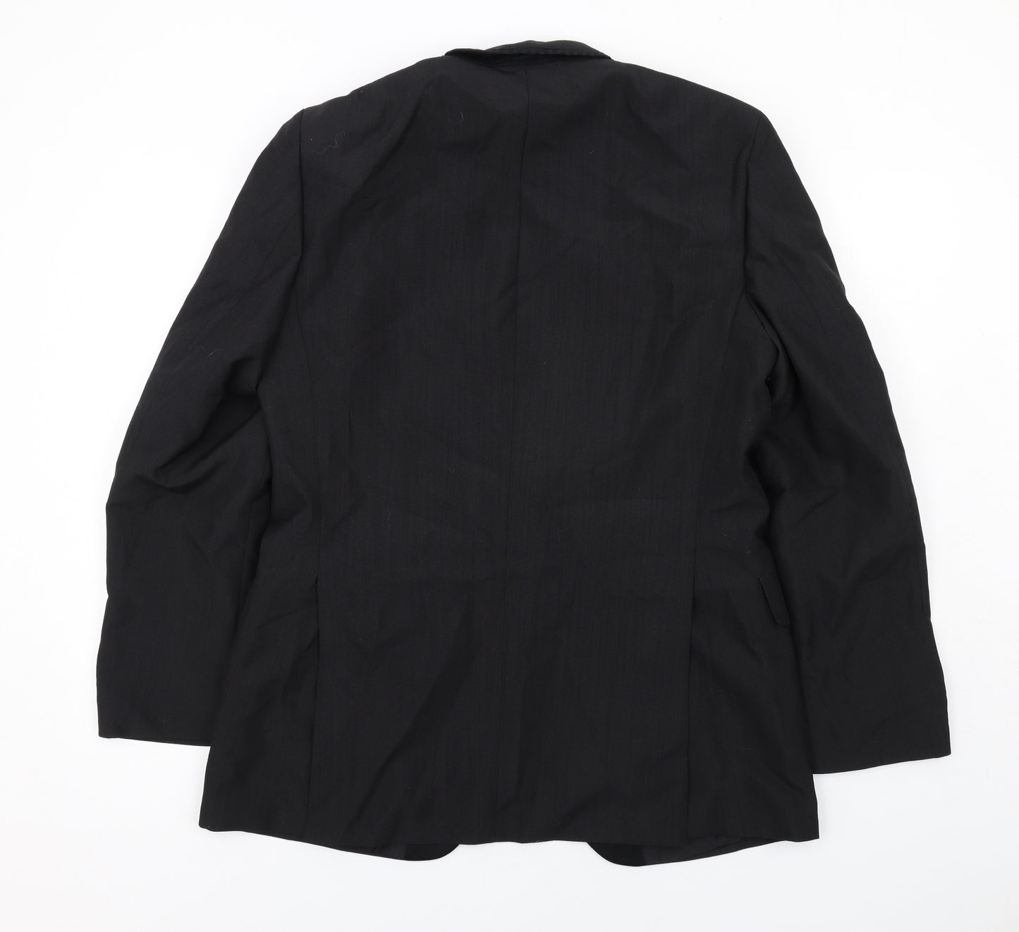 Steegan Mens Black Polyester Jacket Suit Jacket Size 42 Regular - Trimmed Lapel