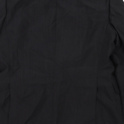 Steegan Mens Black Polyester Jacket Suit Jacket Size 42 Regular - Trimmed Lapel