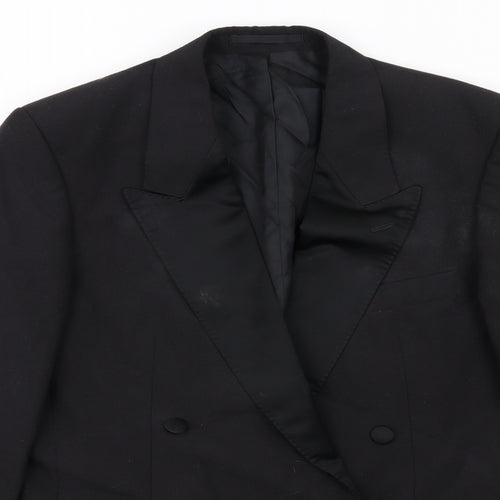 Debenhams Mens Black Wool Tuxedo Suit Jacket Size 38 Regular