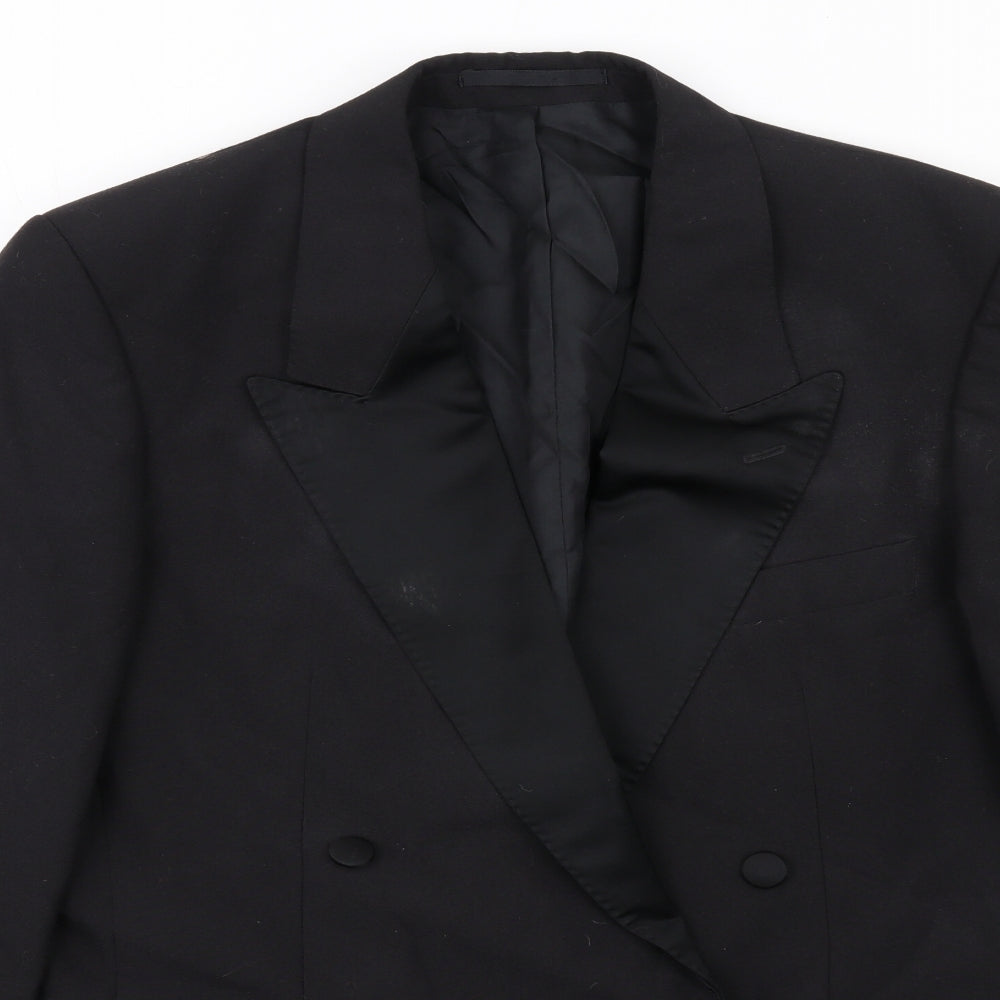 Debenhams Mens Black Wool Tuxedo Suit Jacket Size 38 Regular