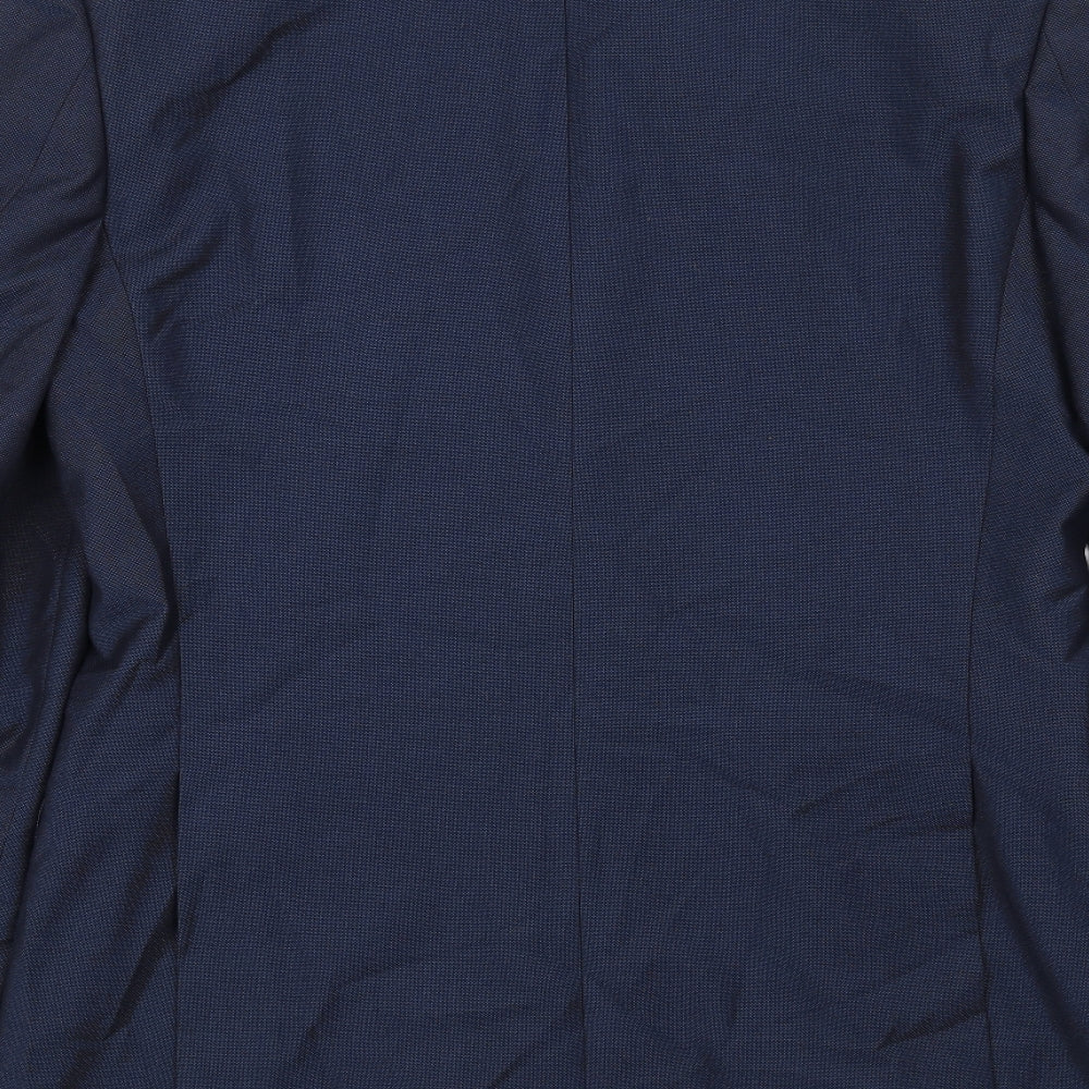 Burton Mens Blue Polyester Jacket Suit Jacket Size 40 Regular