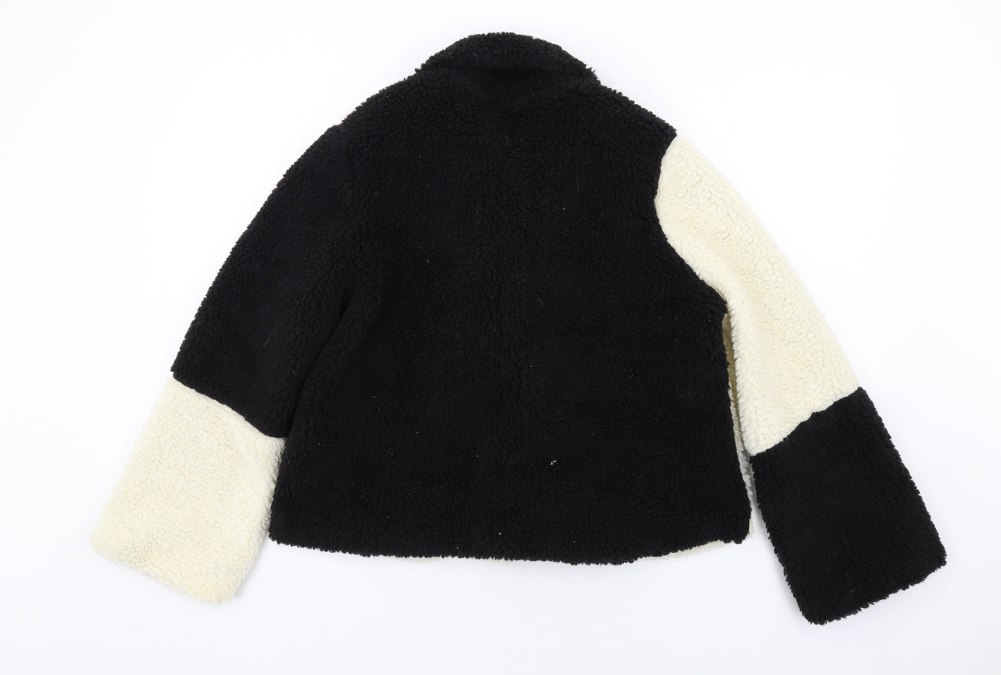 Boohoo Womens Black Jacket Size 12 Button - Coulorblock