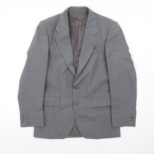 Varteks Mens Grey Polyester Jacket Suit Jacket Size 36 Regular