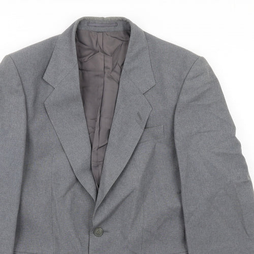 Varteks Mens Grey Polyester Jacket Suit Jacket Size 36 Regular
