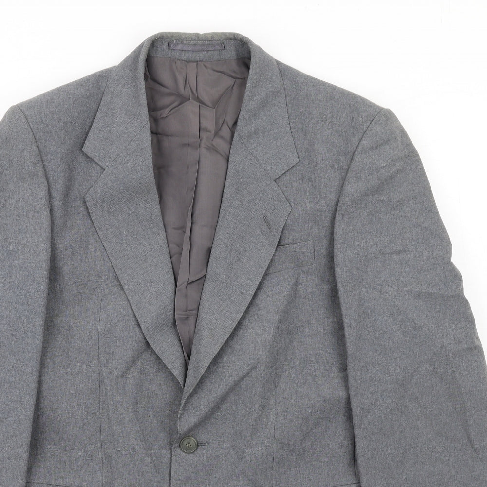 Varteks Mens Grey Polyester Jacket Suit Jacket Size 36 Regular