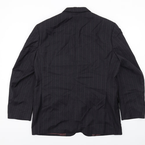 Marks and Spencer Mens Blue Striped Wool Jacket Suit Jacket Size 40 Regular