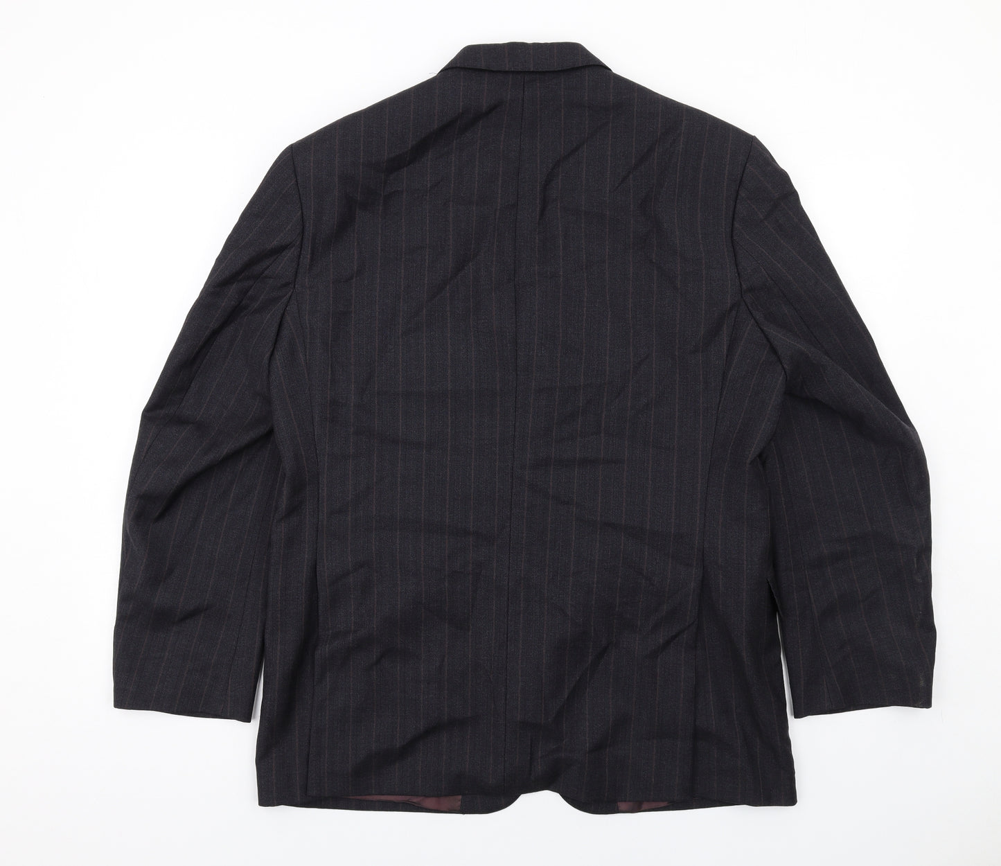 Marks and Spencer Mens Blue Striped Wool Jacket Suit Jacket Size 40 Regular