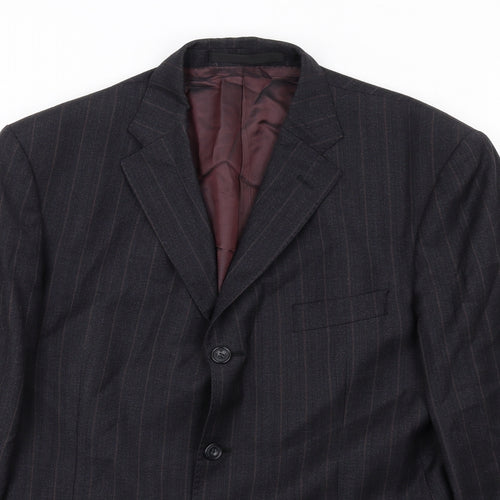 Marks and Spencer Mens Blue Striped Wool Jacket Suit Jacket Size 40 Regular