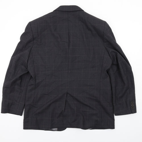 Marks and Spencer Mens Grey Check Wool Jacket Suit Jacket Size 40 Regular