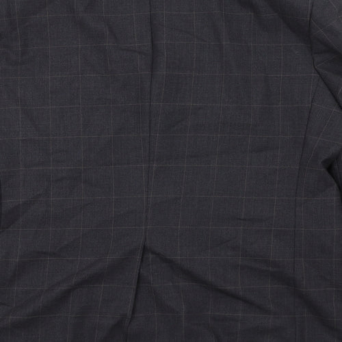Marks and Spencer Mens Grey Check Wool Jacket Suit Jacket Size 40 Regular
