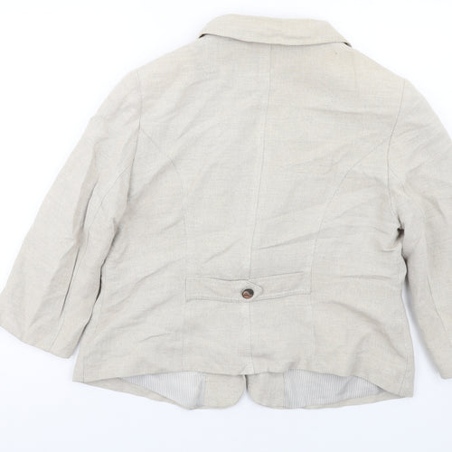 Wallis Womens Beige Jacket Blazer Size 18 Button