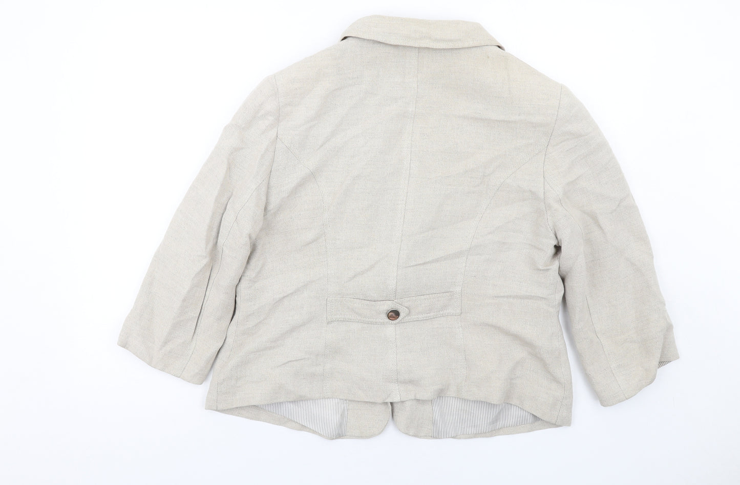 Wallis Womens Beige Jacket Blazer Size 18 Button