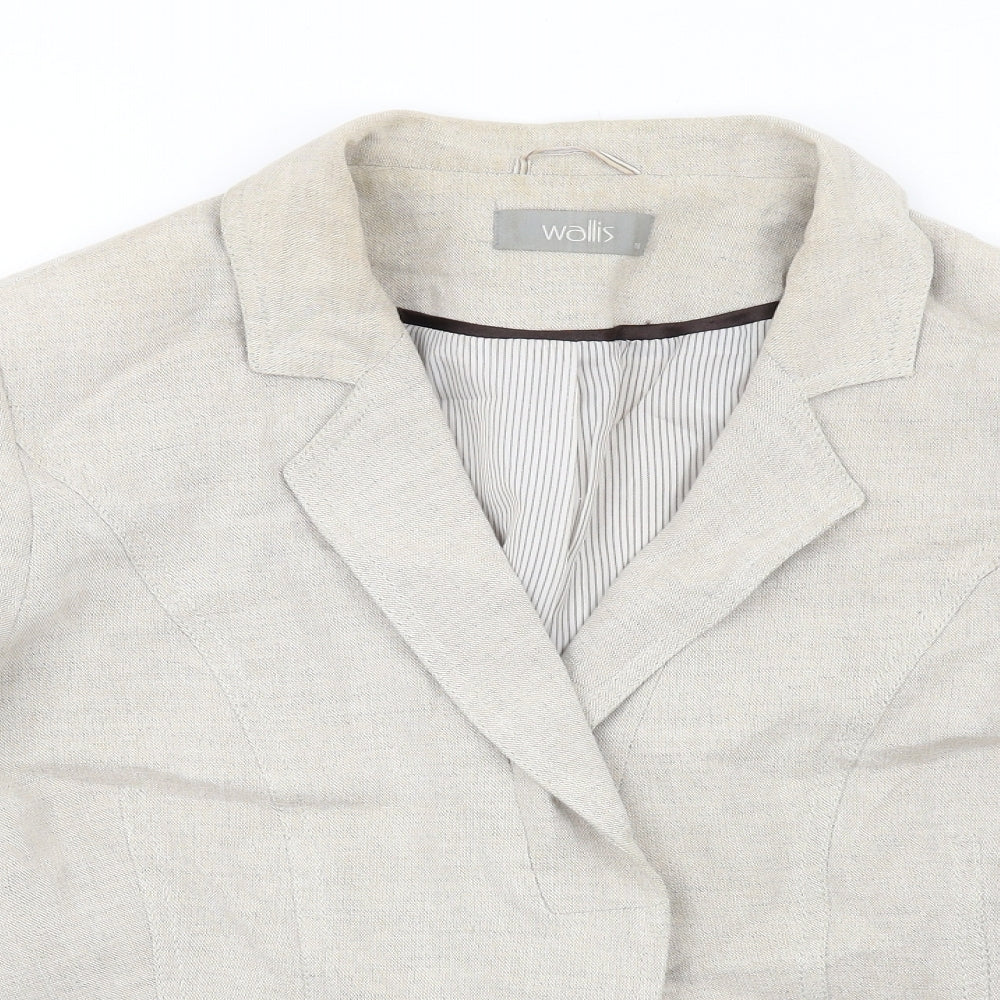 Wallis Womens Beige Jacket Blazer Size 18 Button