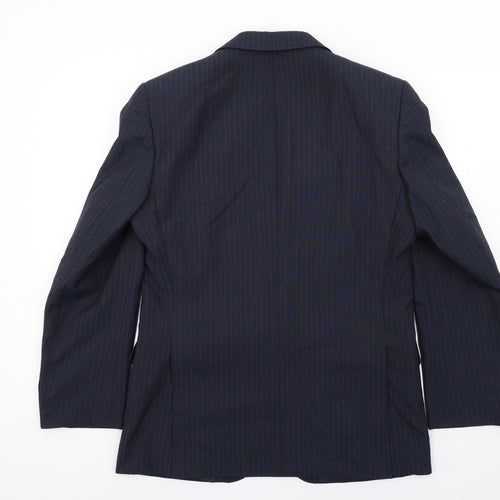 House of Fraser Mens Blue Striped Polyester Jacket Suit Jacket Size 40 Regular