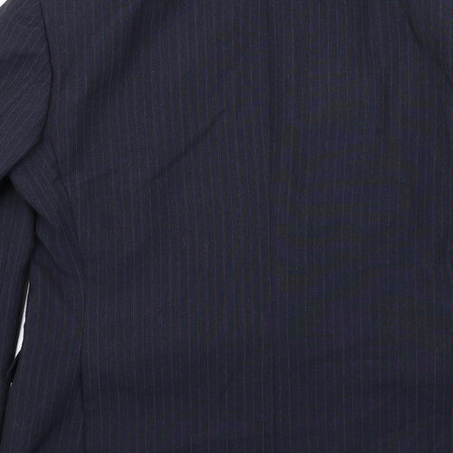 House of Fraser Mens Blue Striped Polyester Jacket Suit Jacket Size 40 Regular