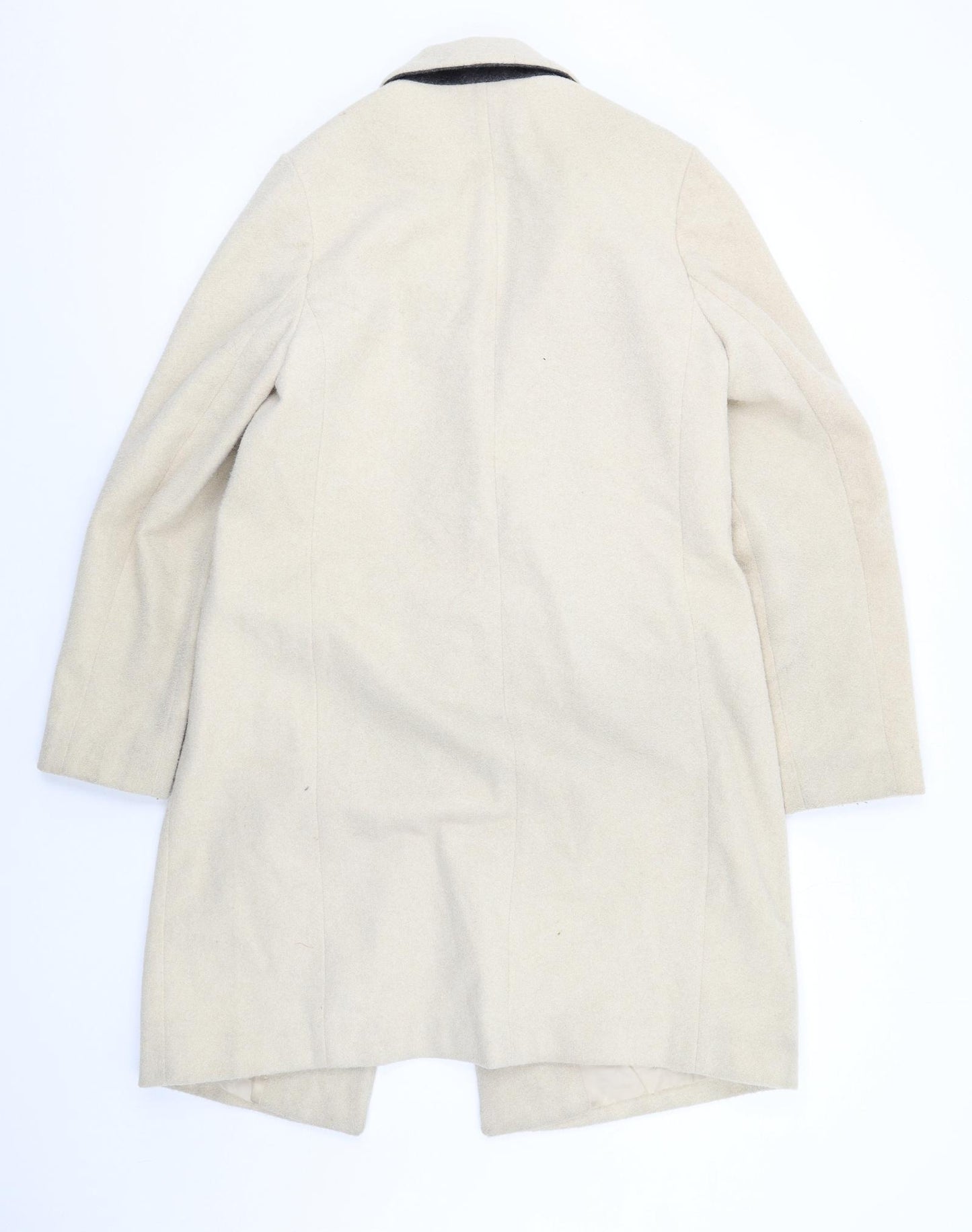 New Look Womens Beige Overcoat Coat Size 8 Button