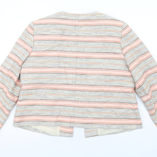 Bonmarché Womens Multicoloured Striped Jacket Blazer Size 20 Hook & Eye