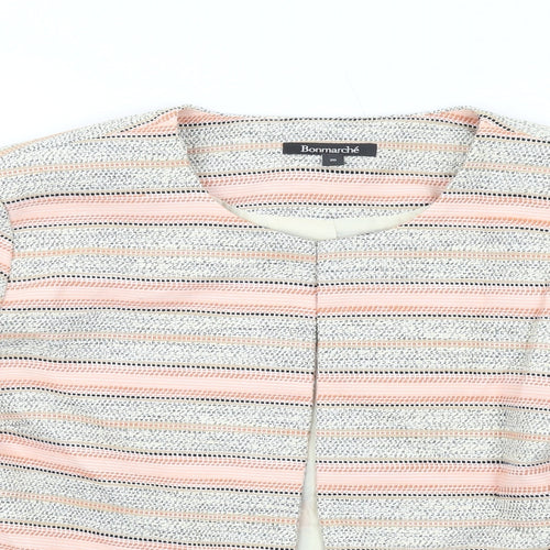 Bonmarché Womens Multicoloured Striped Jacket Blazer Size 20 Hook & Eye