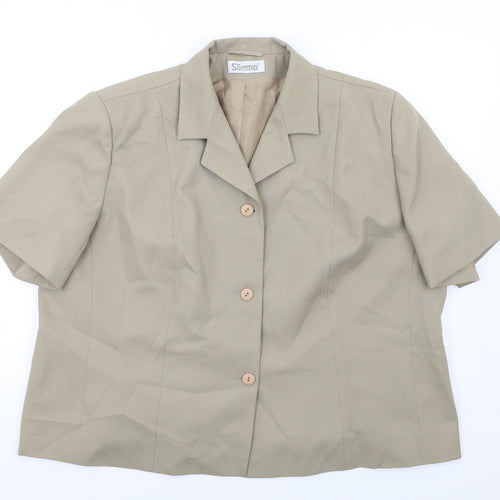 Slimma Womens Green Jacket Blazer Size 26 Button
