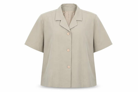 Front view of Slimma women’s green jacket blazer, size UK 26, button