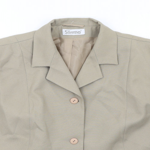 Slimma Womens Green Jacket Blazer Size 26 Button