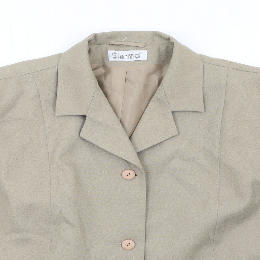 Slimma Womens Green Jacket Blazer Size 26 Button