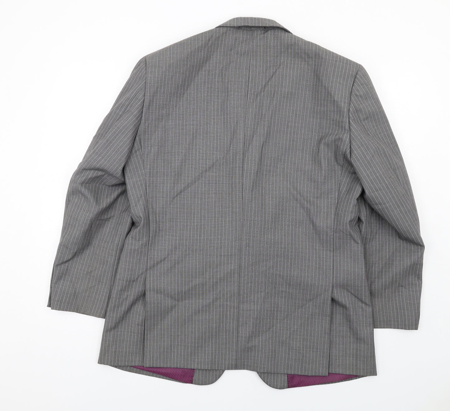 Skopes Mens Grey Striped Wool Jacket Suit Jacket Size 42 Regular