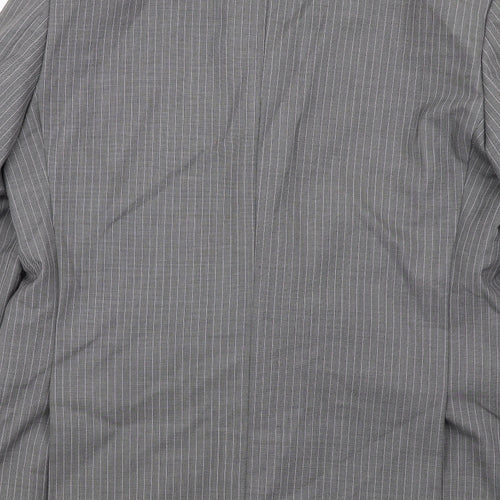 Skopes Mens Grey Striped Wool Jacket Suit Jacket Size 42 Regular