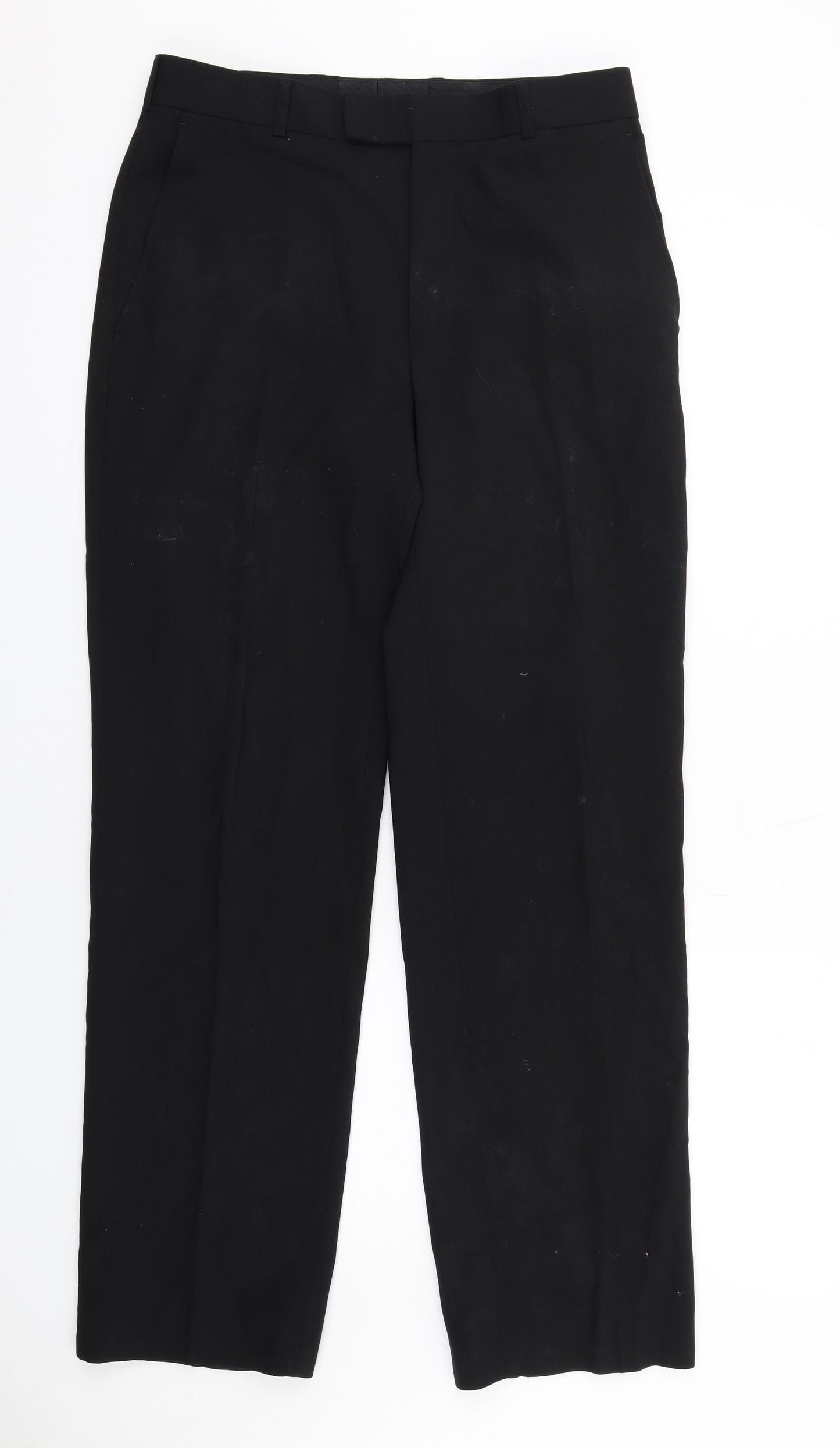 Ben Sherman Mens Black Polyester Trousers Size 32 in L31 in Regular Zip