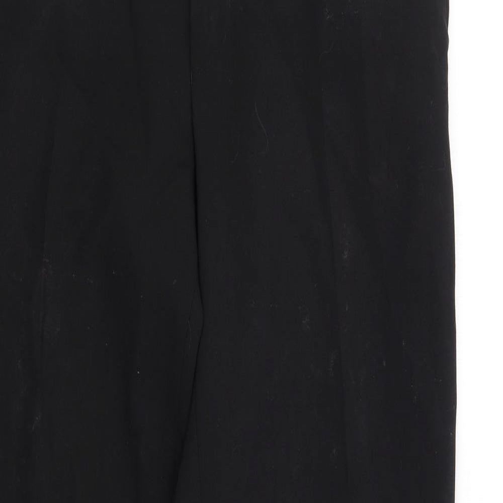 Ben Sherman Mens Black Polyester Trousers Size 32 in L31 in Regular Zip