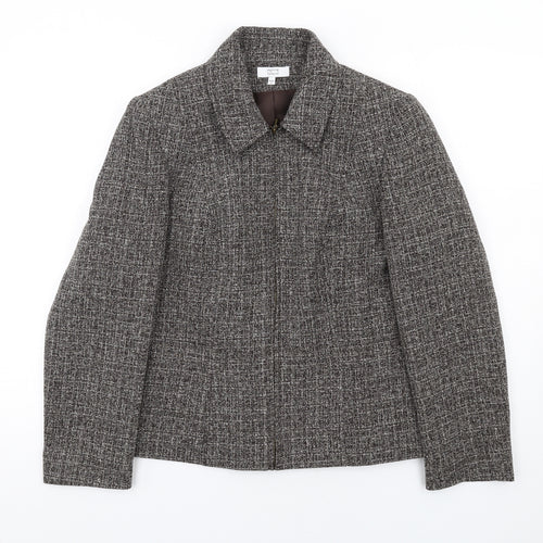 Debenhams Womens Brown Jacket Blazer Size 14 Zip