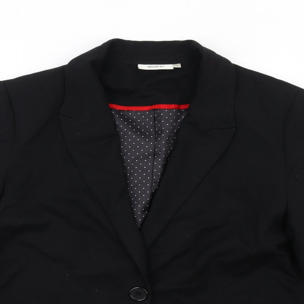 Yessica Womens Black Viscose Jacket Blazer Size L