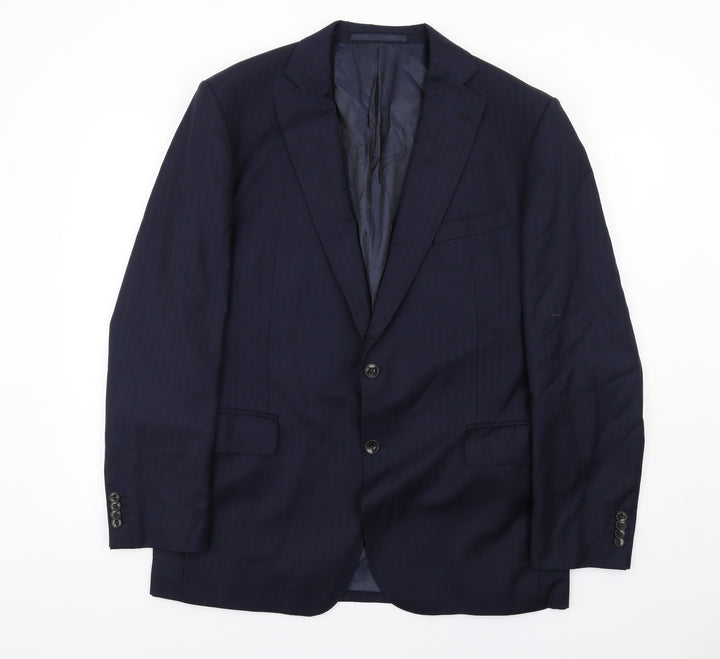 Marks and Spencer Mens Blue Wool Jacket Suit Jacket Size 42 Regular