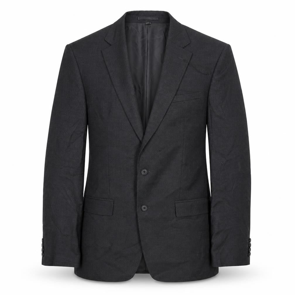 Front view of Marks & Spencer men’s grey polyester jacket suit jacket, size 40, regular