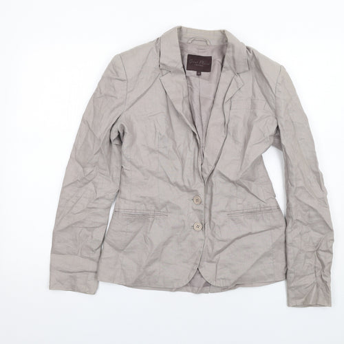 Great Plains Womens Grey Linen Jacket Blazer Size XS