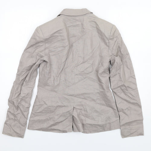 Great Plains Womens Grey Linen Jacket Blazer Size XS