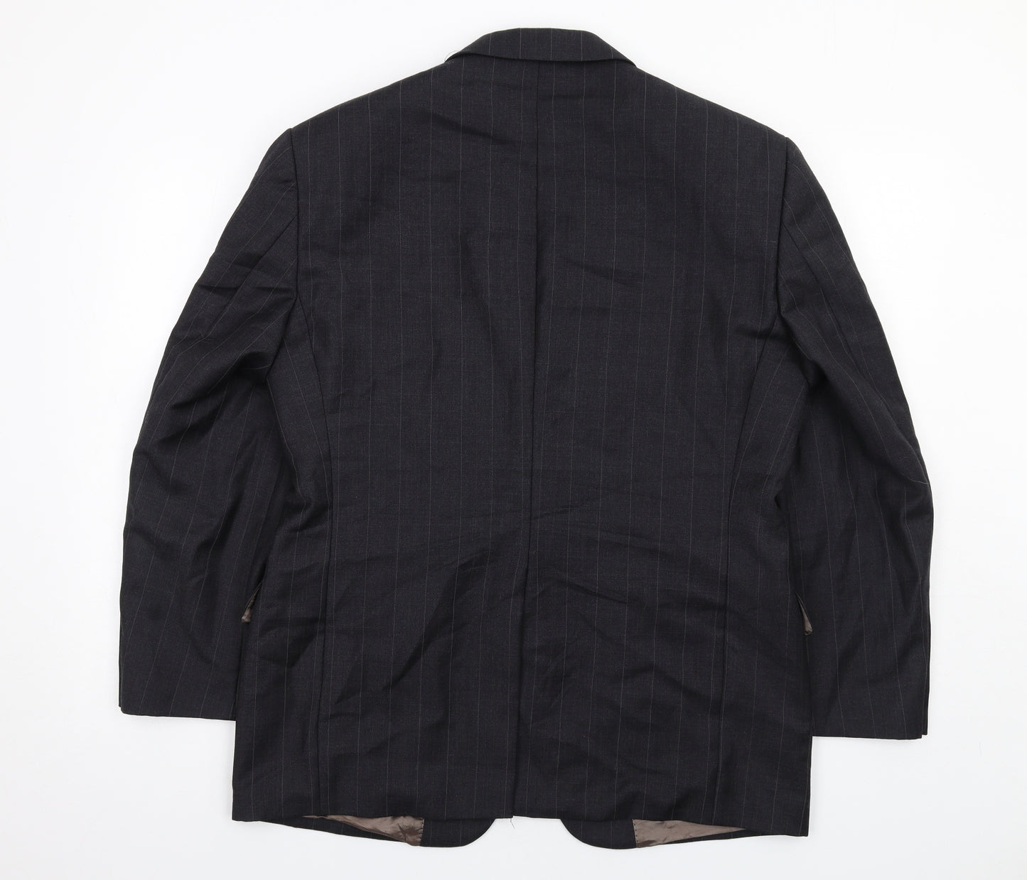 Marks and Spencer Mens Grey Striped Wool Jacket Suit Jacket Size 40 Regular