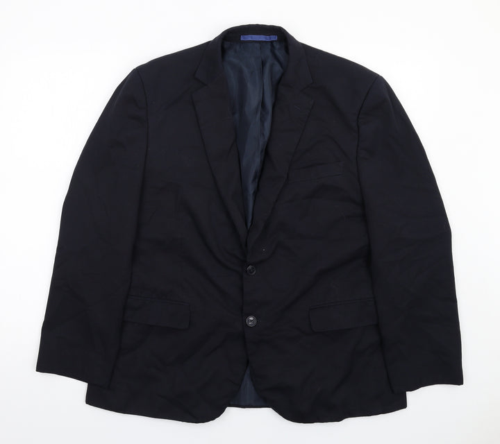 Marks and Spencer Mens Blue Polyester Jacket Suit Jacket Size 42 Regular