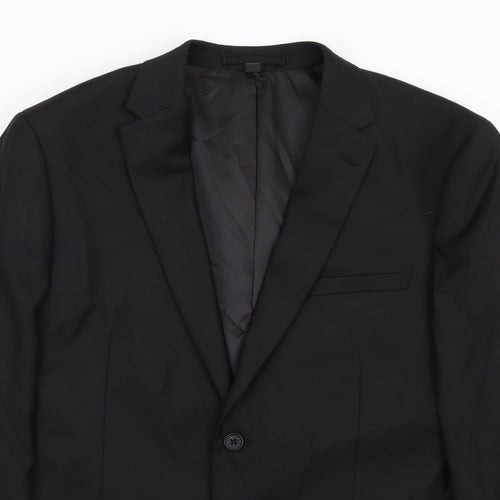 Marks and Spencer Mens Black Polyester Jacket Suit Jacket Size 42 Regular