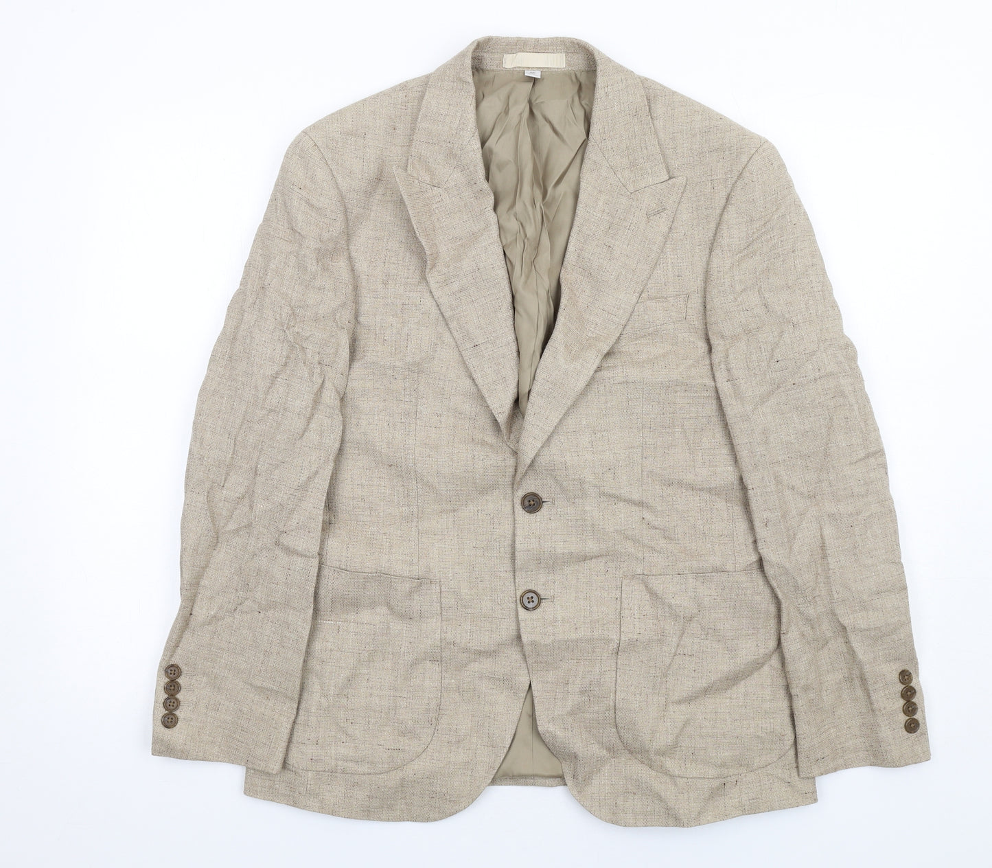Marks and Spencer Mens Beige Linen Jacket Suit Jacket Size 38 Regular