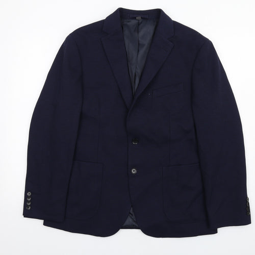 Marks and Spencer Mens Blue Polyamide Jacket Suit Jacket Size 40 Regular
