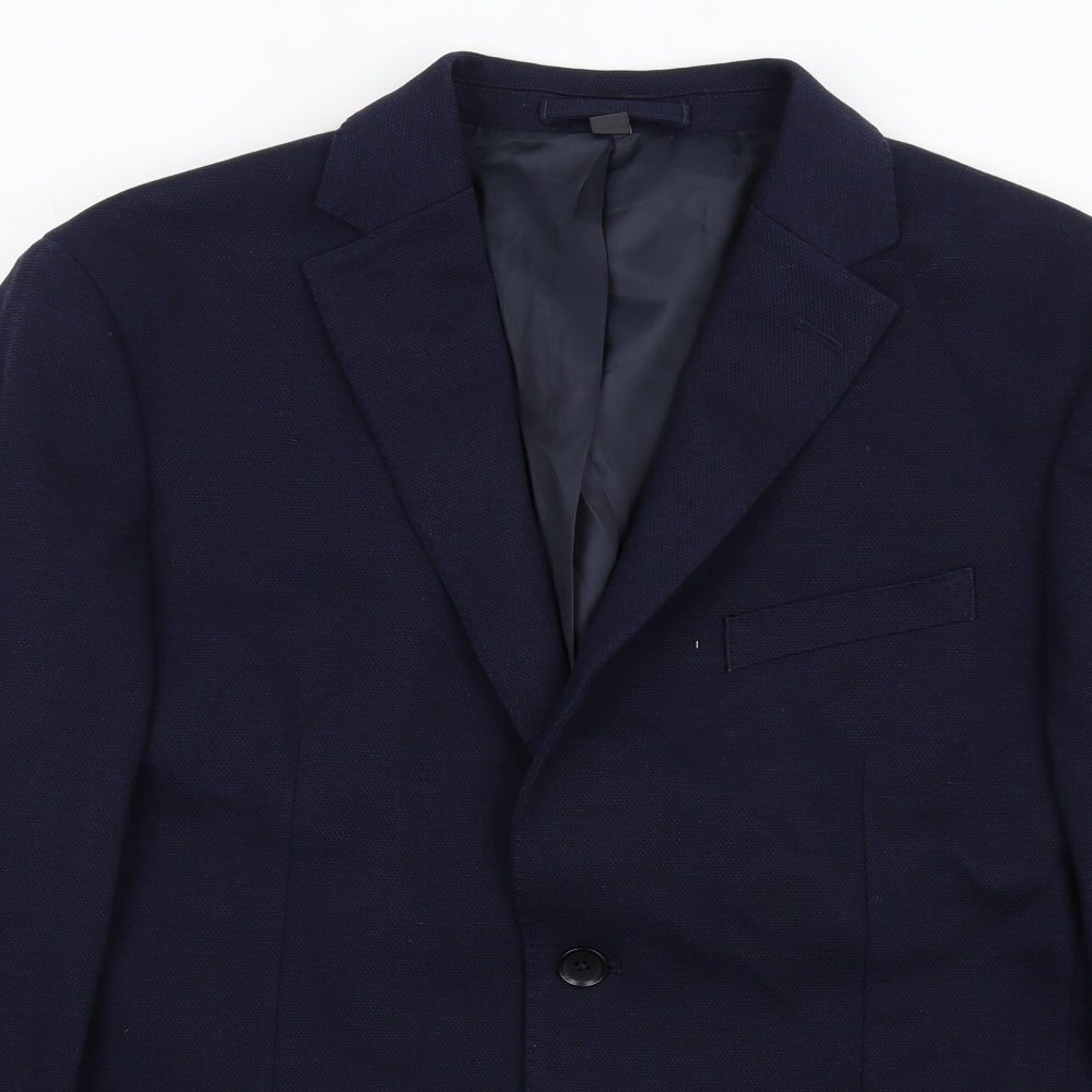 Marks and Spencer Mens Blue Polyamide Jacket Suit Jacket Size 40 Regular