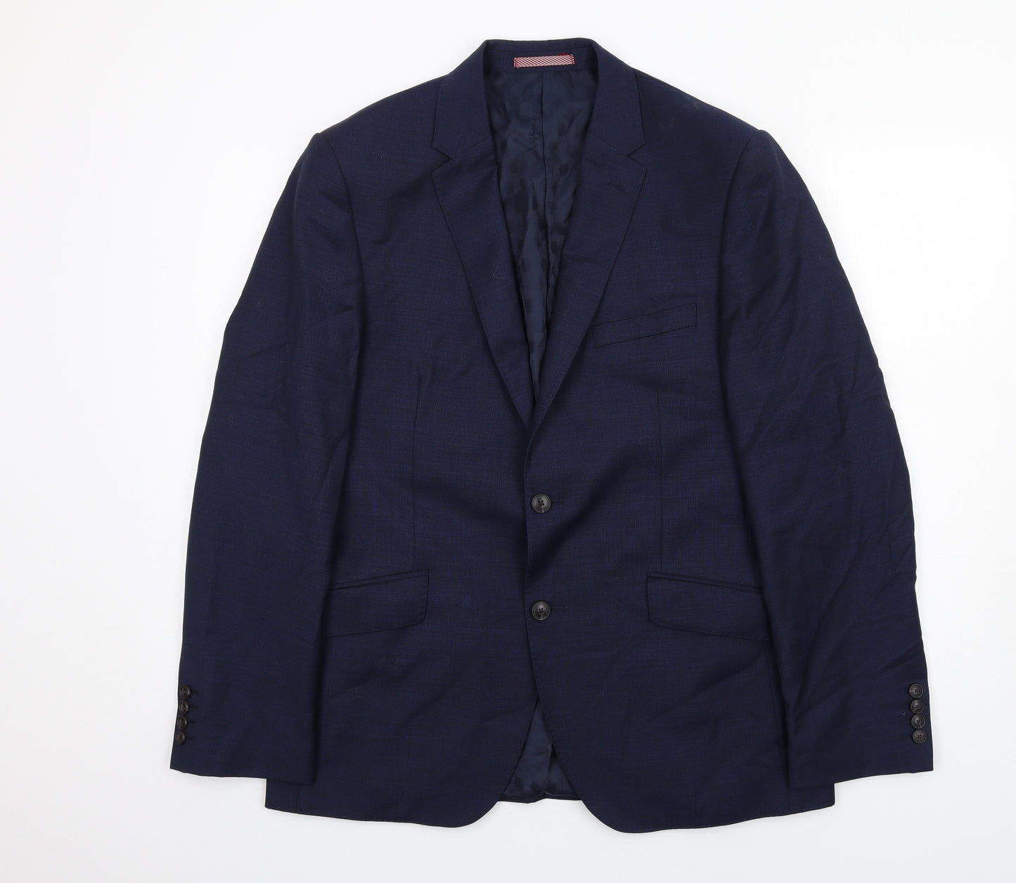 Marks and Spencer Mens Blue Linen Jacket Suit Jacket Size 46 Regular