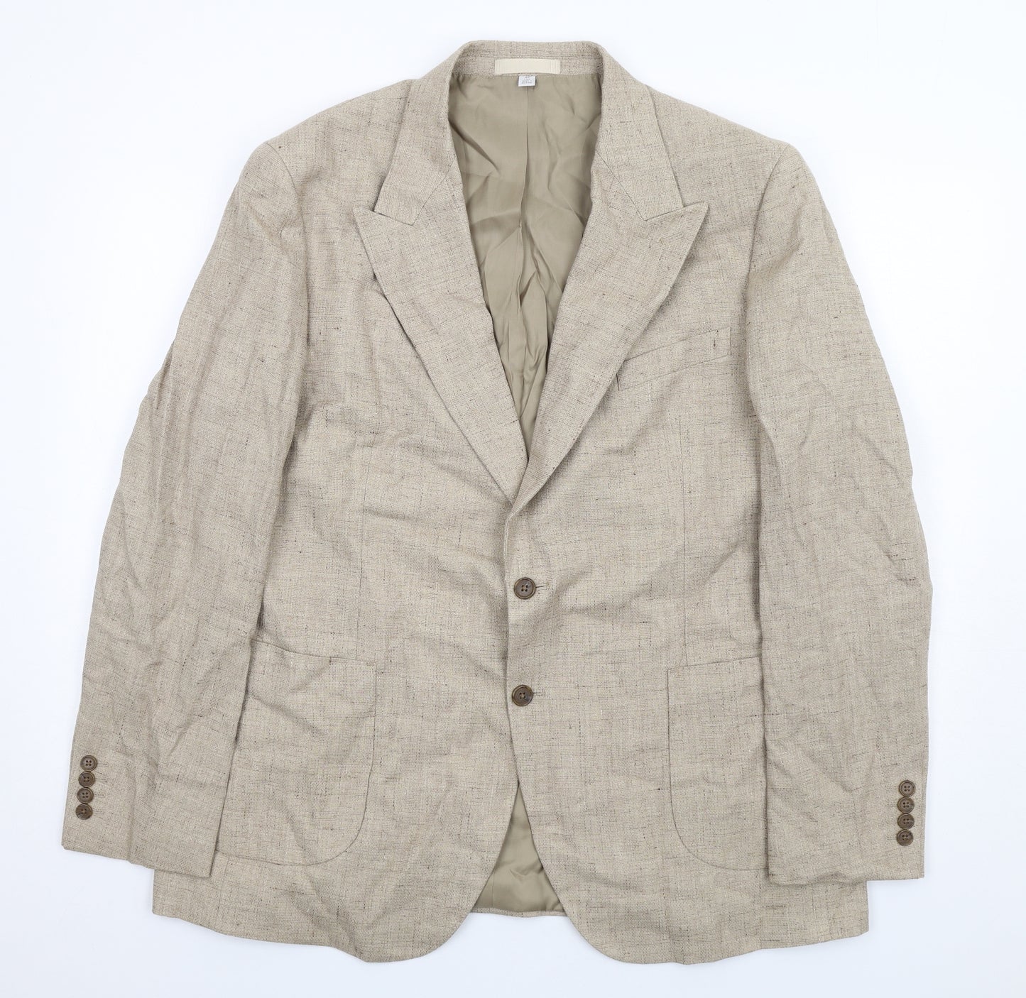 Marks and Spencer Mens Beige Linen Jacket Blazer Size 46 Regular
