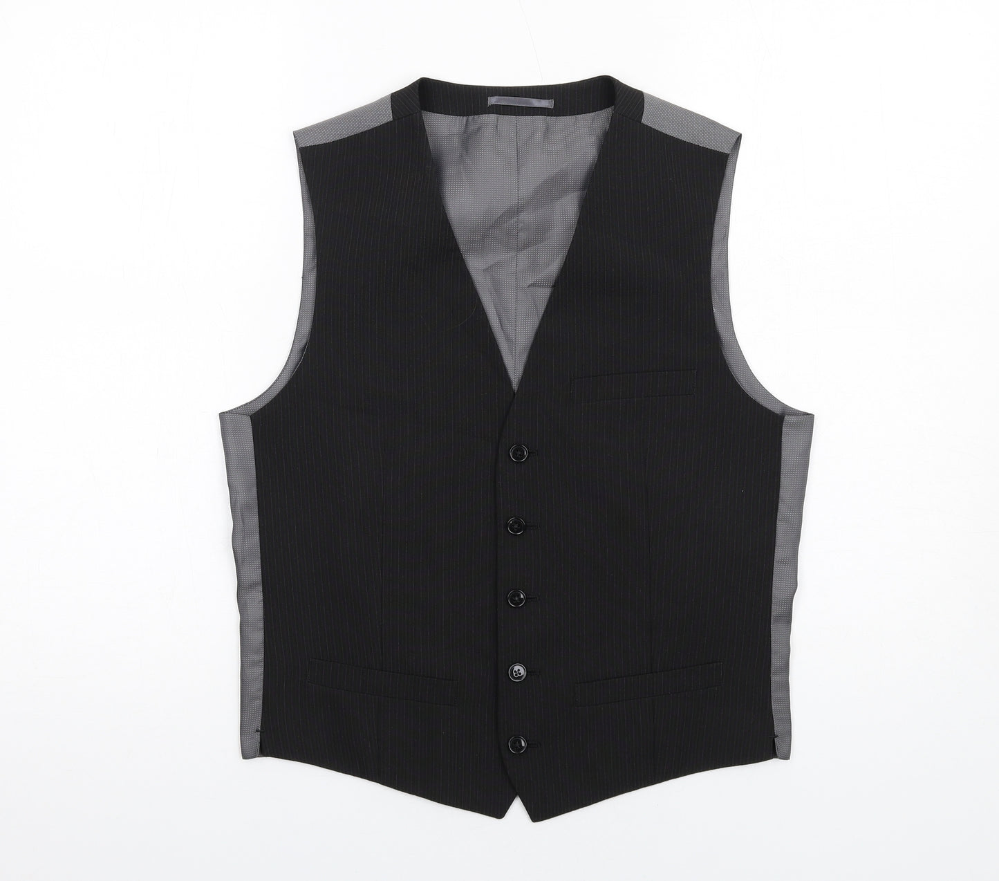 Marks and Spencer Mens Grey Polyester Jacket Suit Waistcoat Size S Regular